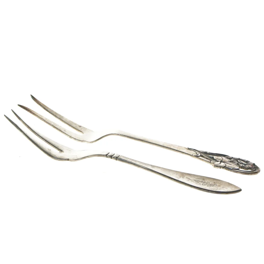 Sæt af sølv serveringsgafler (str. 22 og 23 cm)