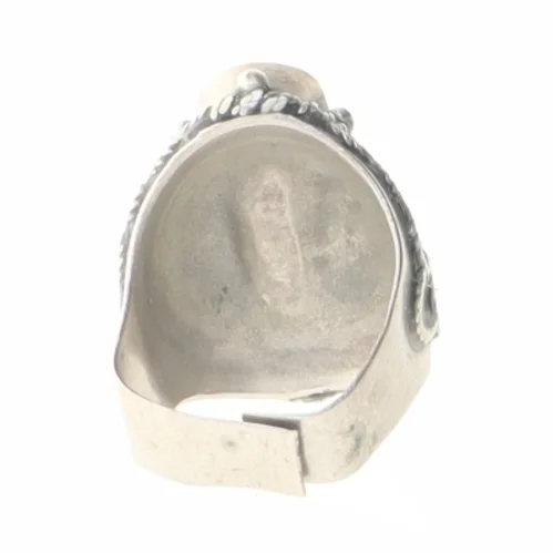 Vintage ring med grå sten (str. Ø 50 mm)