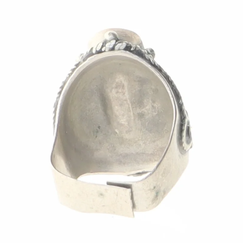 Vintage ring med grå sten (str. Ø 50 mm)