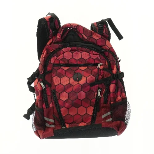 Rød rygsæk med mønster (str. 44x16x34 cm)