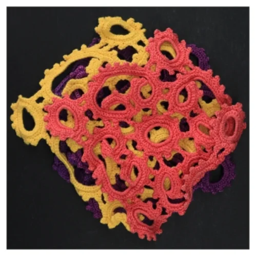 Hæklede bordskånere (str. 16 x 16 cm. 5 styk)