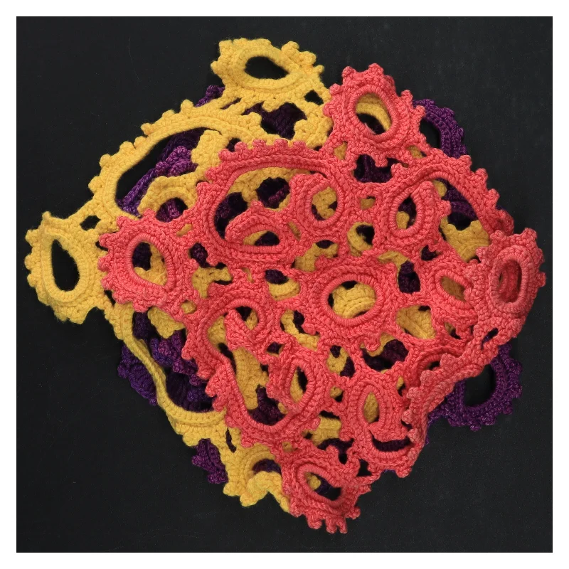 Hæklede bordskånere (str. 16 x 16 cm. 5 styk)