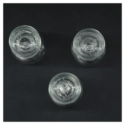 Tre glasflasker med låg (str. 3 stk 8,5 cm)