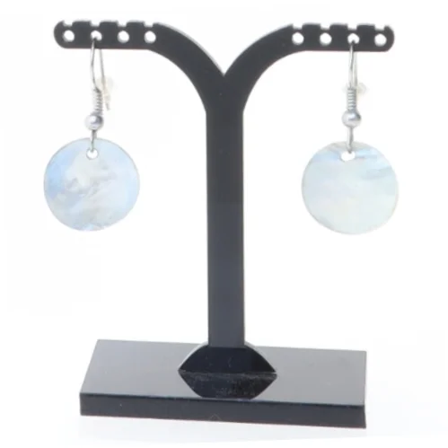 Øreringe med perlemors vedhæng (str. 1,5 cm)