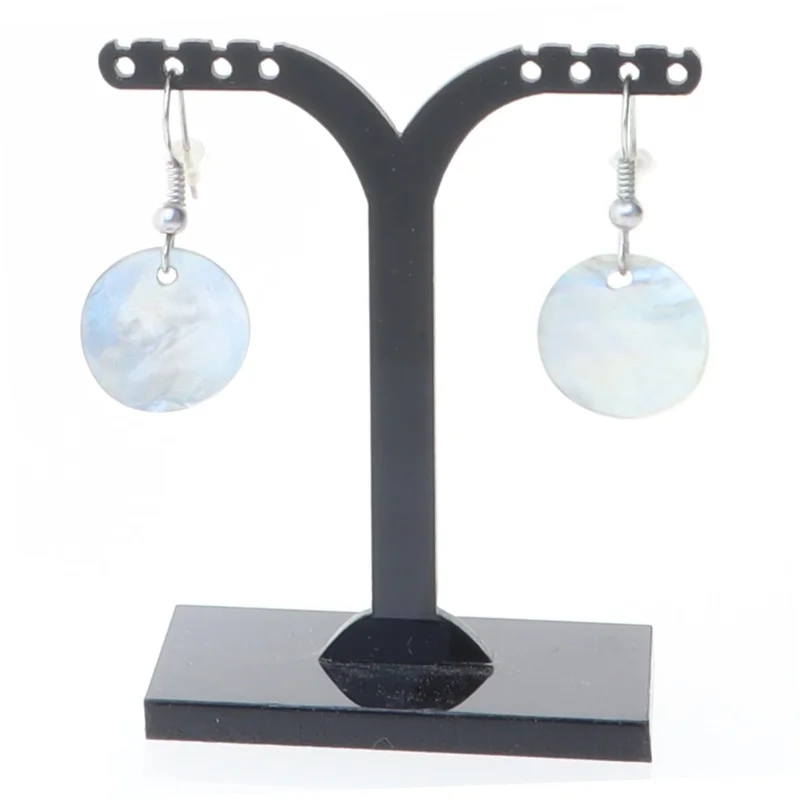 Øreringe med perlemors vedhæng (str. 1,5 cm)