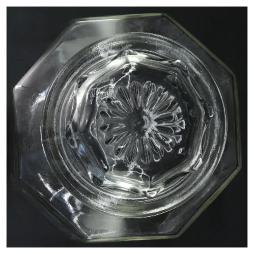 Glasbeholder med låg (str. Ø 10,5 cm længde 16,5 cm)