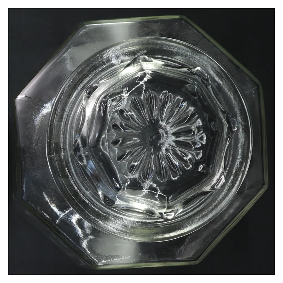 Glasbeholder med låg (str. Ø 10,5 cm længde 16,5 cm)