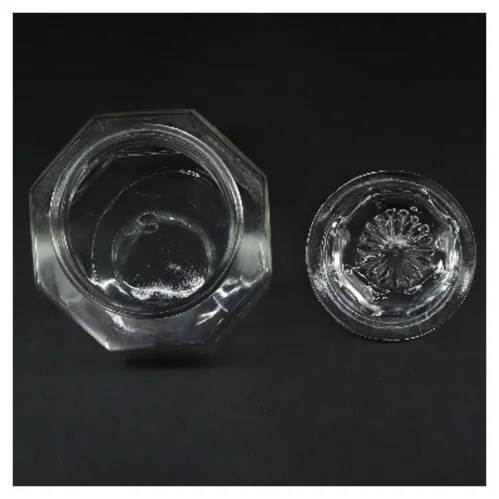 Glasbeholder med låg (str. Ø 10,5 cm længde 16,5 cm)