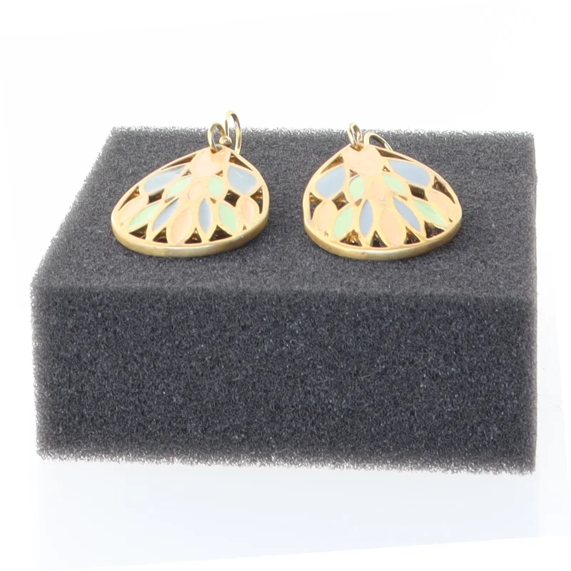 Guldøreringe med indlagt perlemor (str. 3,5 cm)