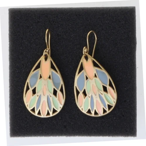 Guldøreringe med indlagt perlemor (str. 3,5 cm)