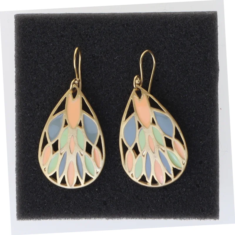 Guldøreringe med indlagt perlemor (str. 3,5 cm)