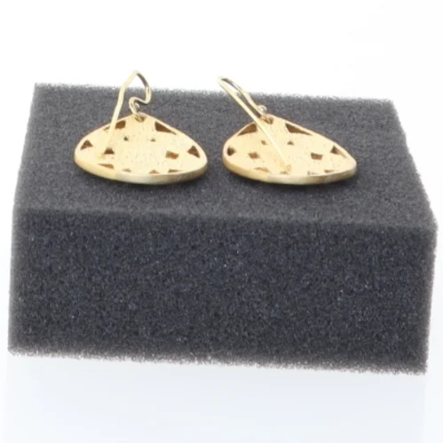 Guldøreringe med indlagt perlemor (str. 3,5 cm)