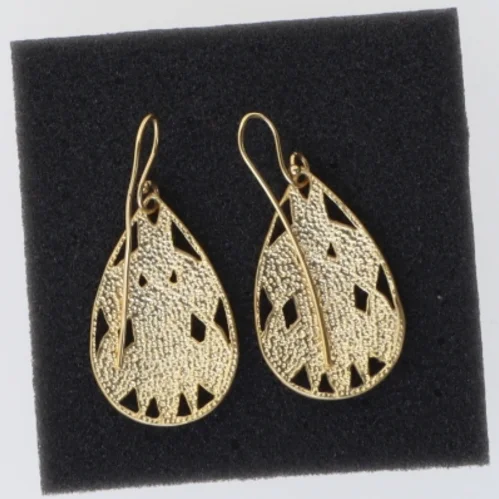 Guldøreringe med indlagt perlemor (str. 3,5 cm)