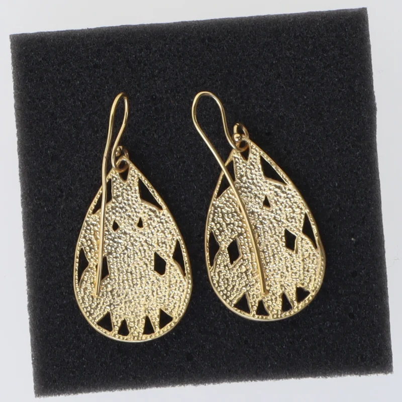 Guldøreringe med indlagt perlemor (str. 3,5 cm)