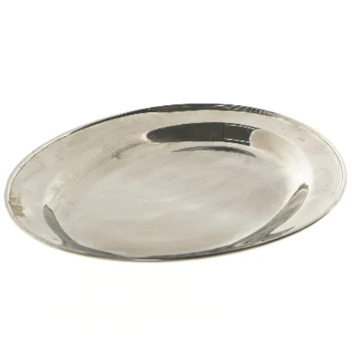 Ovalt serveringsfad i metal (str. 27,5x40 cm)