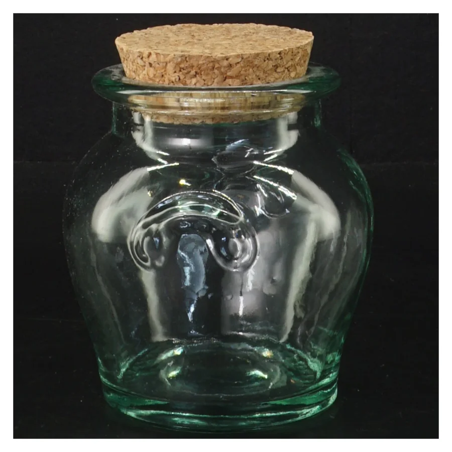 Glasbeholder med korklåg (str. 11,5 cm)