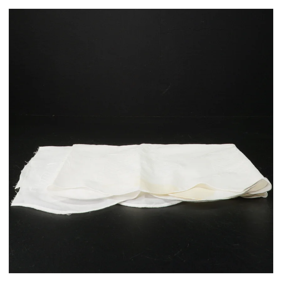 Gammelt, hvidt broderet bomuldsstof (str. 110 x 40 cm)