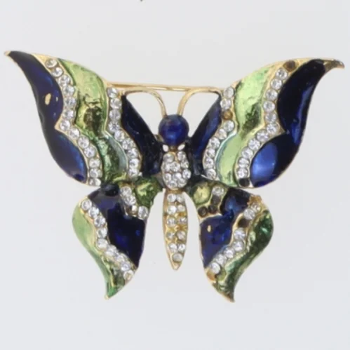 Smykkebrosche i sommerfugledesign (str. 5 x 4 cm)