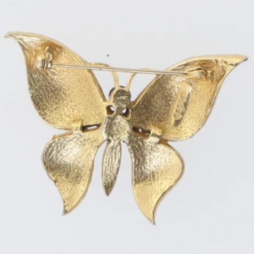 Smykkebrosche i sommerfugledesign (str. 5 x 4 cm)