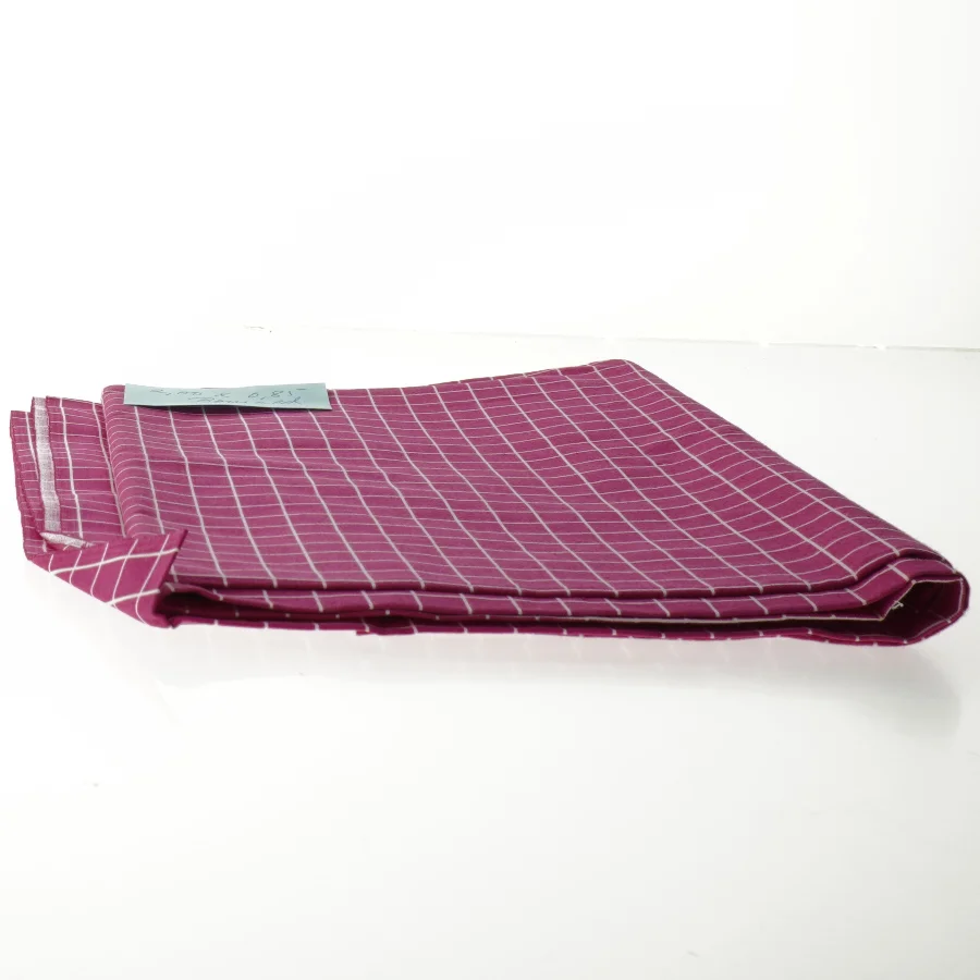 Lyserød- og hvidternet bomuld (str. 200 x 85 cm)