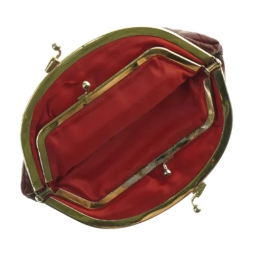 Vintage pung i skind (str. 17 x 14 cm)