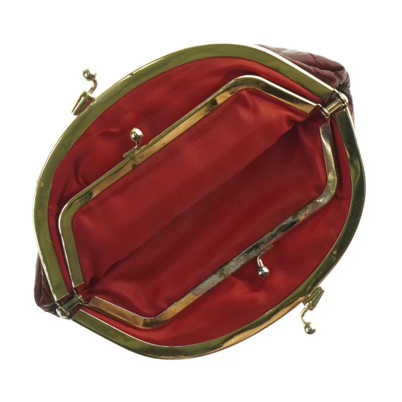 Vintage pung i skind (str. 17 x 14 cm)