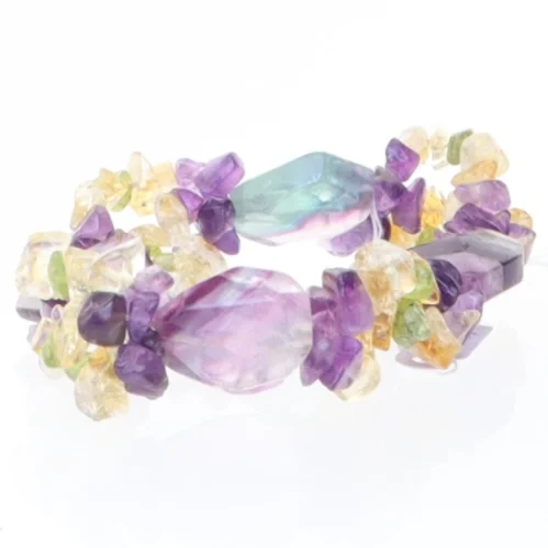 Flerfarvet armbånd med ædelsten (str. De 7 centitaleter)