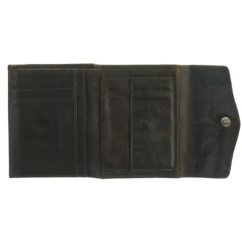 Sort læderpung fra Belsac (str. 12,5 x 10 cm)