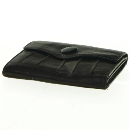 Sort læderpung fra Belsac (str. 12,5 x 10 cm)