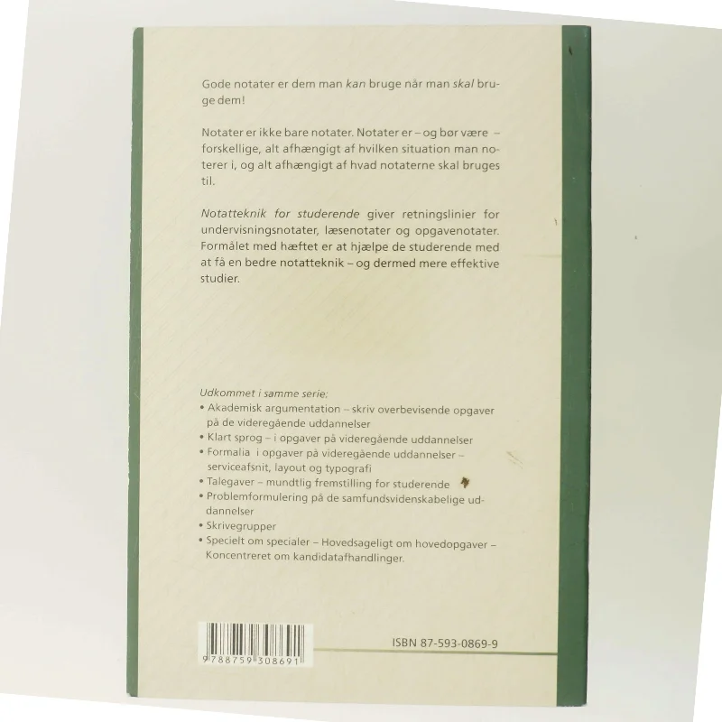 Notatteknik for studerende : lyt, læs - notér - og skriv af Peter Stray Jørgensen (Bog)