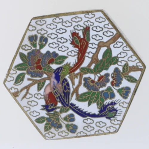 Keramisk smykkeskrin med låg (str. 6,5 x 6 x 4 cm)