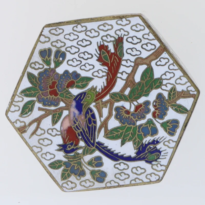 Keramisk smykkeskrin med låg (str. 6,5 x 6 x 4 cm)