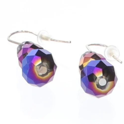 Øreringe med farvede krystaller (str. 2,5 cm)
