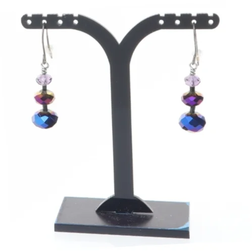Øreringe med farvede krystaller (str. 2,5 cm)