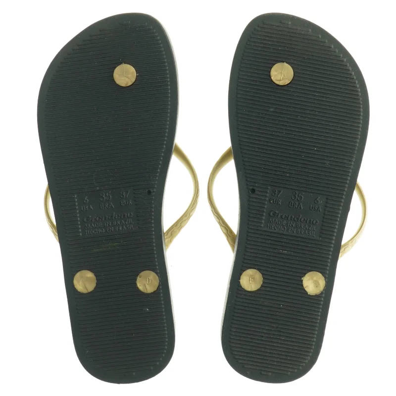 Guld og sorte flip-flops fra Ipanema (str. 37)