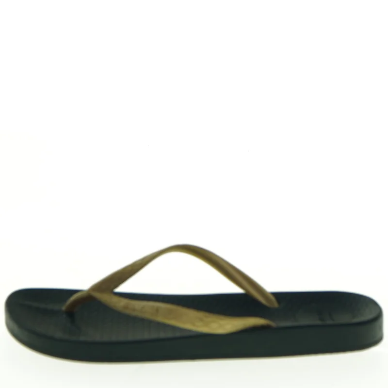 Guld og sorte flip-flops fra Ipanema (str. 37)