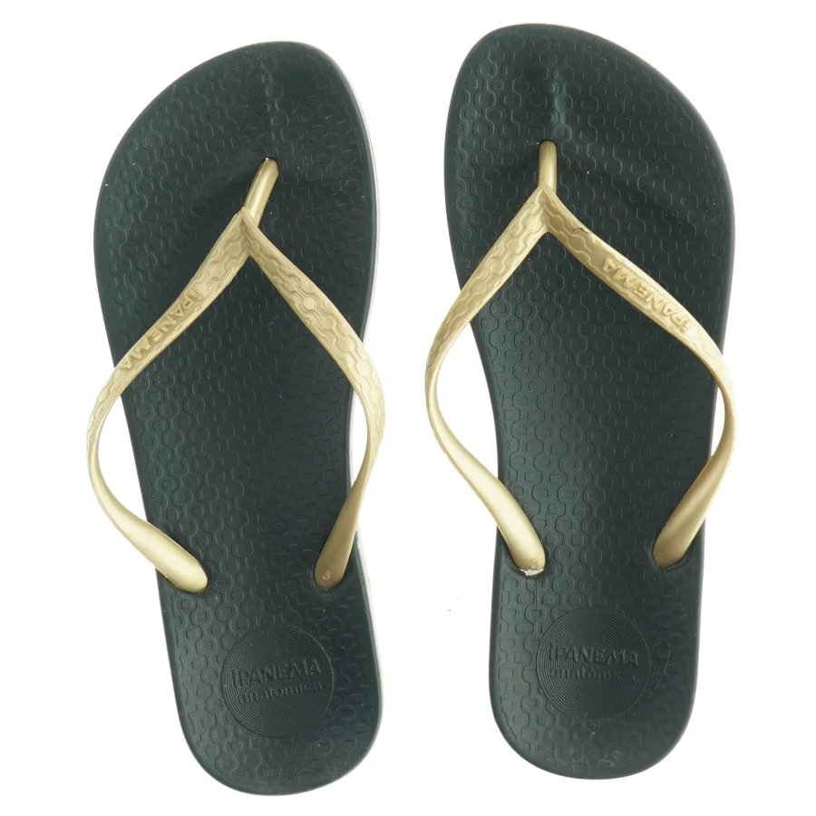 Guld og sorte flip-flops fra Ipanema (str. 37)