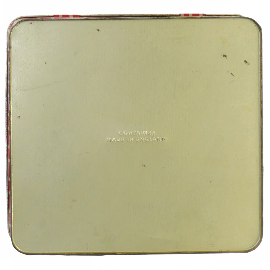 blikdåse med asiatisk motiv (str. 22 x 23 cm)