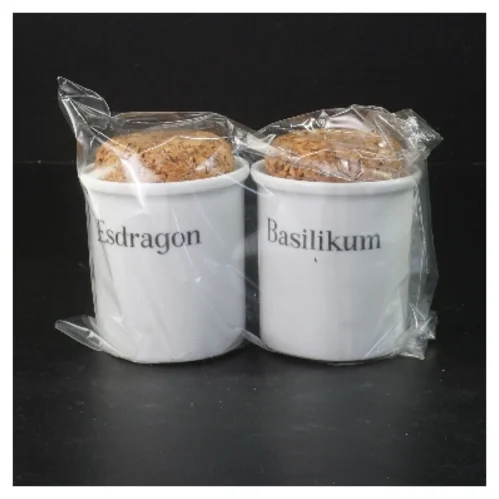 Krydderikrukker Esdragon og Basilikum fra Colditz (str. 8,5x7,5 cm)