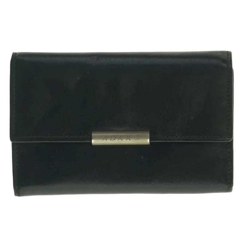 Sort læderpung fra Adax (str. 15 x 10 cm)