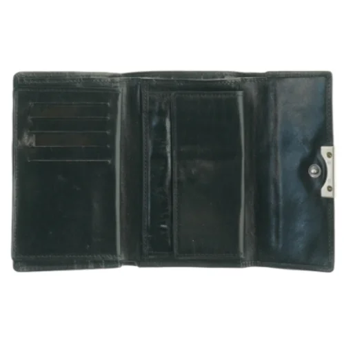 Sort læderpung fra Adax (str. 15 x 10 cm)