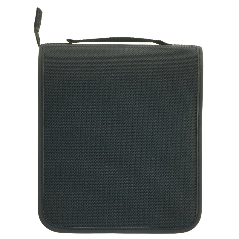 Sort A4 mappe med lynlås (str. 27x23 cm)