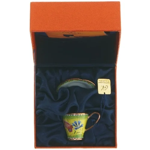 Dekorativ tekop med underkop fra Charlotte di Vita (str. 6 & 4 cm)