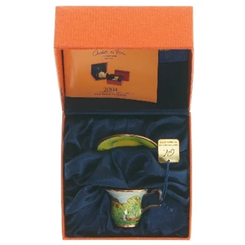 Charlotte di Vita Miniature Tekop og Tallerken Samlerobjekt (str. 6 & 4 cm)