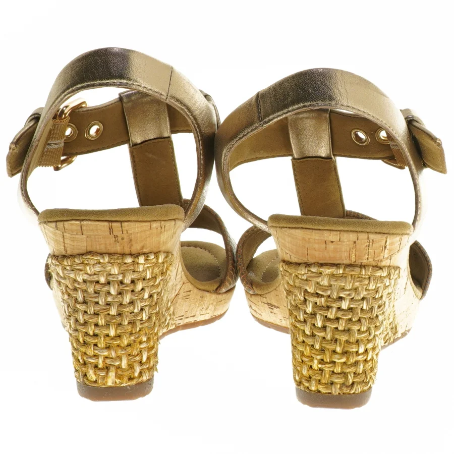 Bronze sandaler med kilehæl fra Gabor (str. længde 22 cm)