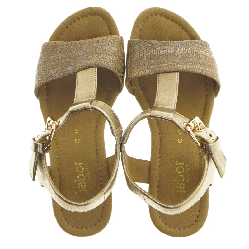 Bronze sandaler med kilehæl fra Gabor (str. længde 22 cm)