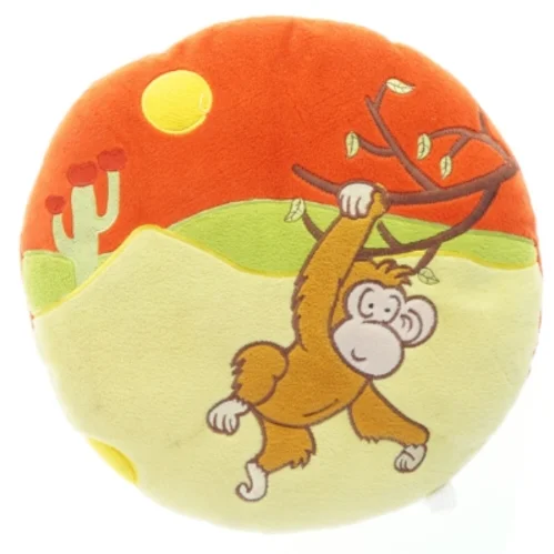 Rund pude med abemotiv (str. Ø 30 cm)