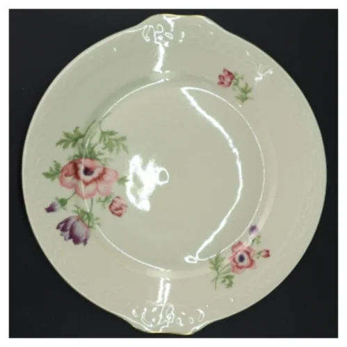 Porcelain serveringsfad med blomstermønster (str. Ø 27 cm)