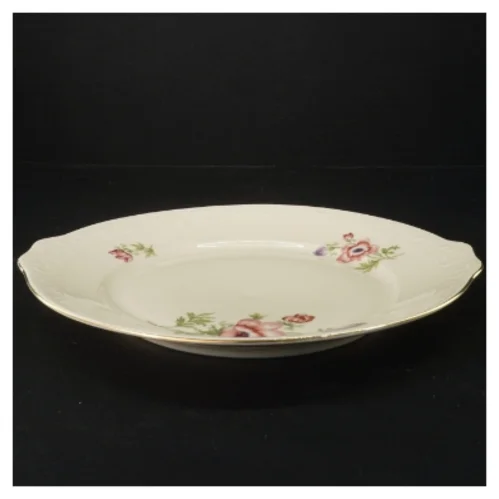 Porcelain serveringsfad med blomstermønster (str. Ø 27 cm)