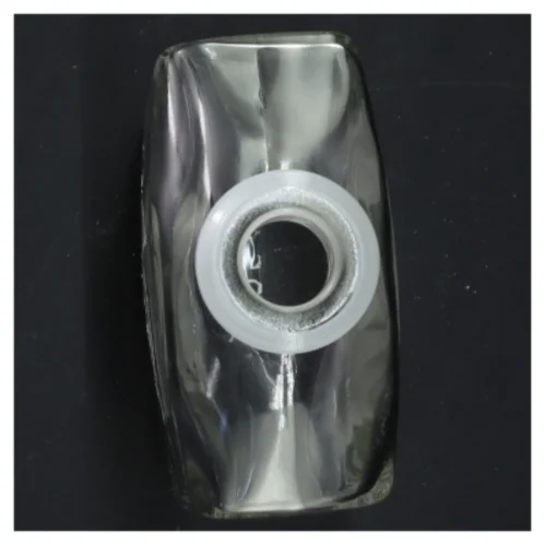 Dekoreret glasflaske (str. 4,5x10x18 cm)